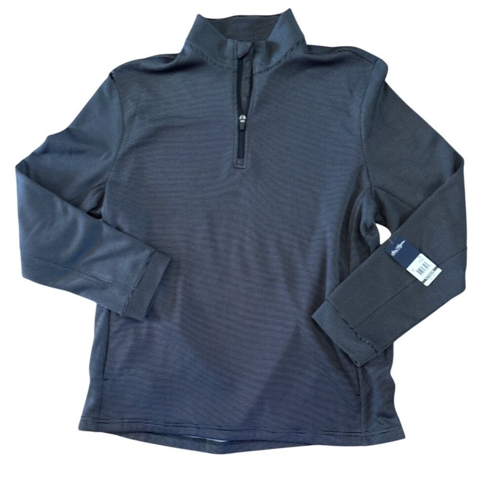 Ben Hogan Sweatshirt Quarter Zip Pullover Mens XL Black Grey Stretch Long Sleeve